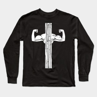 Christian Buff Workout Cross Long Sleeve T-Shirt